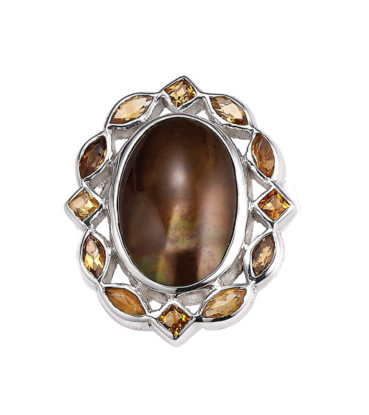 Bronze Mabe Pearl, Citrine