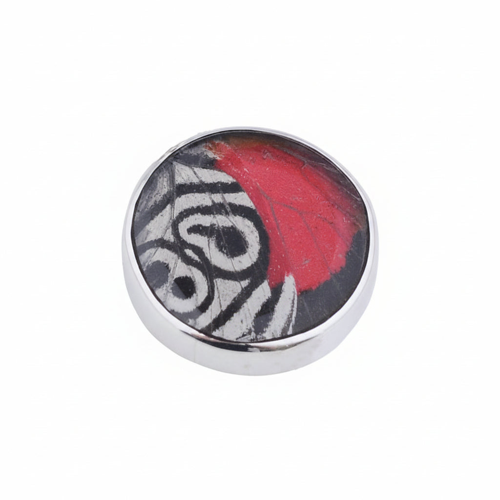 Mariposa Red Butterfly Wing Slide Charm - Sterling Silver Slide Charm by Lori Bonn