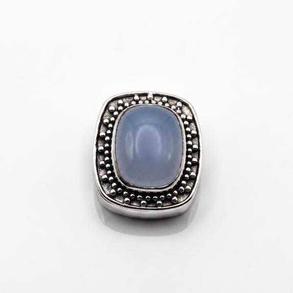 Chalcedony Slide Charm - Sterling Silver Sample Slide Charm by Lori Bonn