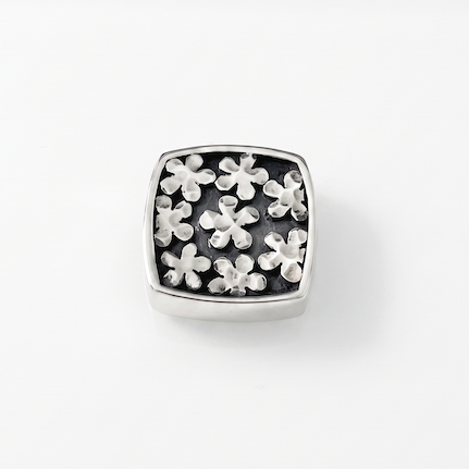 Silver Flowers Slide Charm - Sterling Silver Sample Slide Charm by Lori Bonn