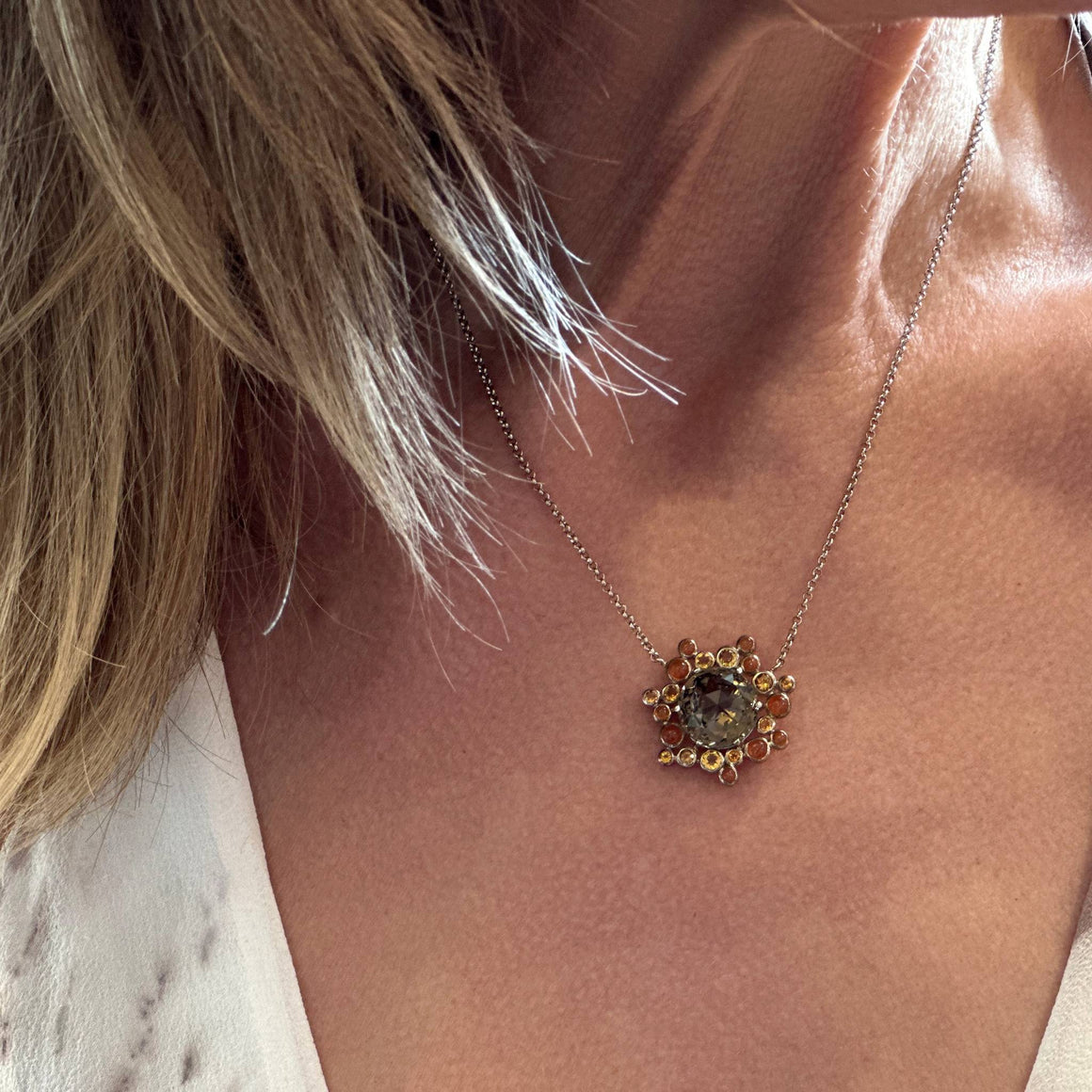 Gusto Cluster Solitaire Pendant