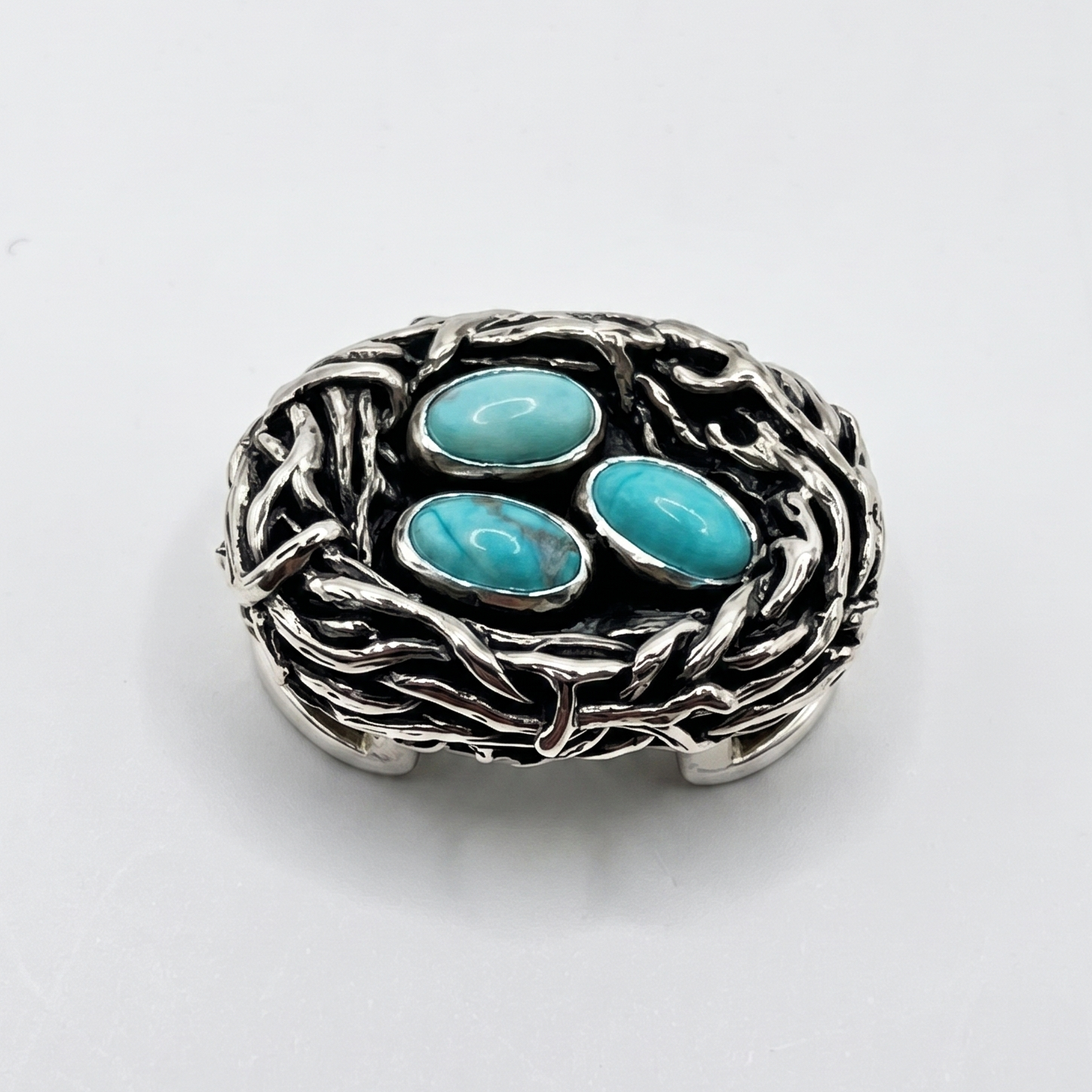 Snips and Snails Original Sample Slide Charm - Sterling Silver Turquoise Slide Charm by Lori Bonn