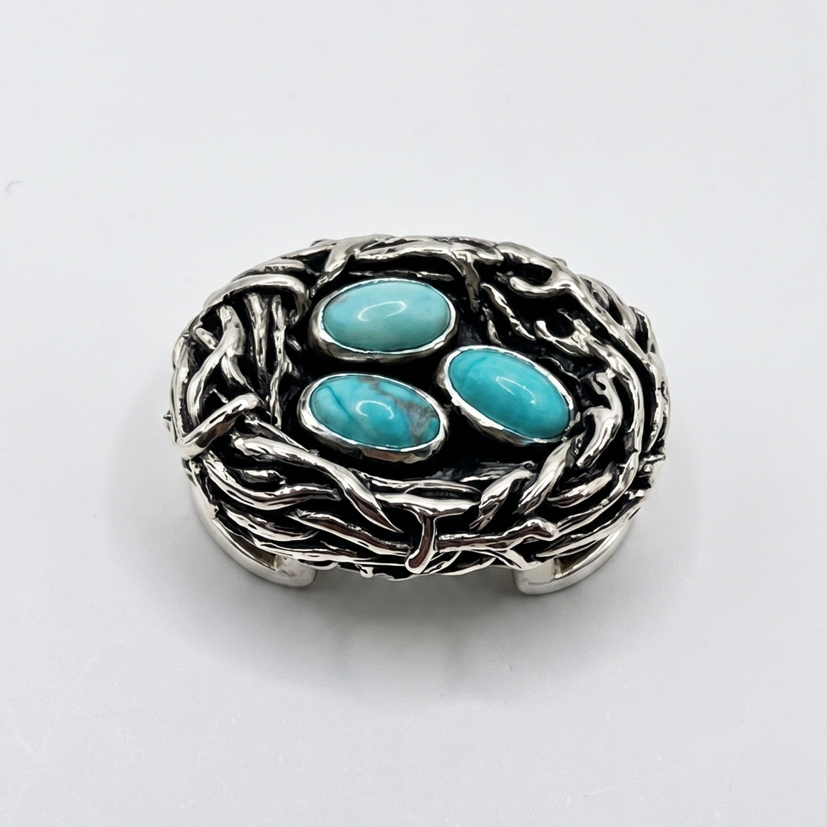 Snips and Snails Original Sample Slide Charm - Sterling Silver Turquoise Slide Charm by Lori Bonn