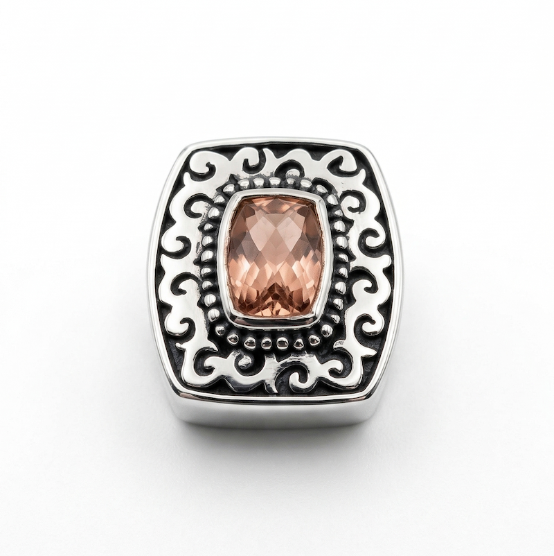Rose Gold Quartz Slide Charm - Sterling Silver Limited Edition Slide Charm by Lori Bonn