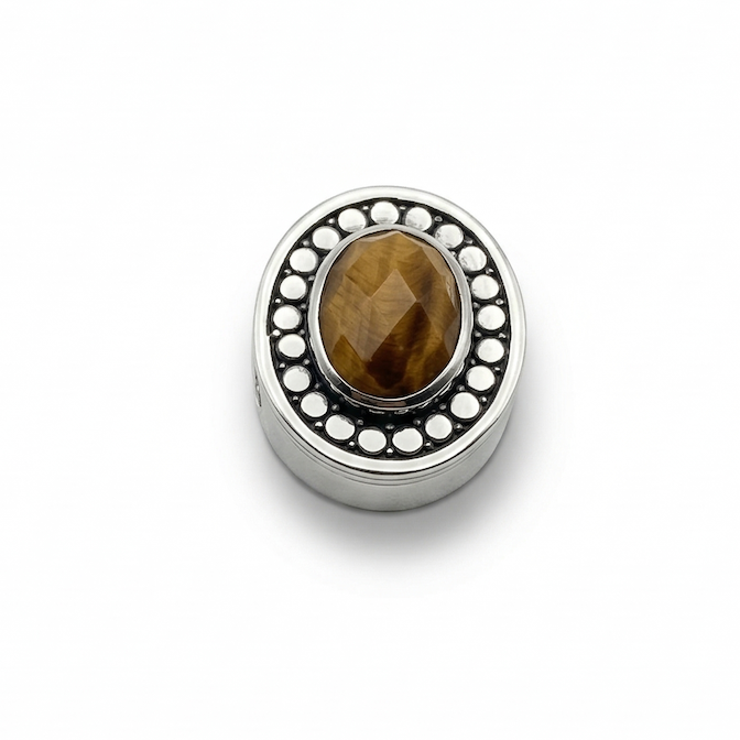 Tigers Eye Slide Charm - Sterling Silver Sample Slide Charm by Lori Bonn