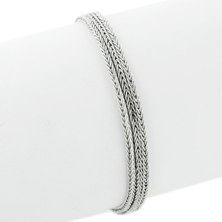 Triple strand silver slide charm bracelet - Long