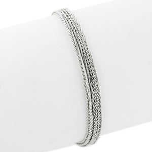 Triple strand silver slide charm bracelet -Short