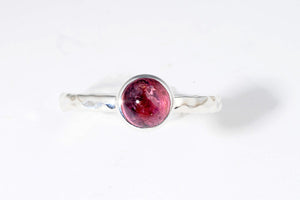 October Pink Tourmaline stackable ring