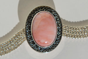 Limited Edition Sterling Silver Slide Charm with Pink Opal