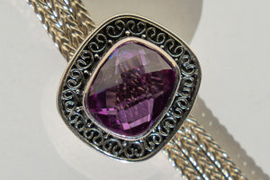 Limited Edition Sterling Silver Slide Charm with Cushion Rectangle Alexandrite
