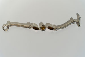 Casbah triple stone handwoven snake chain bracelet
