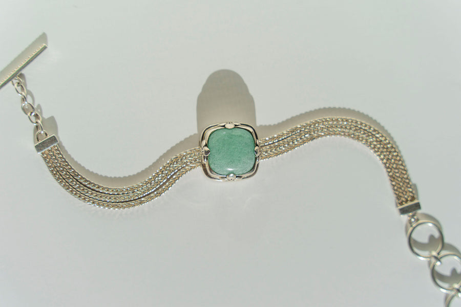 Limited Edition Sterling Silver Slide Charm with Cushion Amazonite