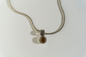 Casbah Whiskey Citrine pendant on 16-18" handwoven foxtail chain