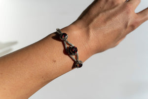 Casbah Garnet handwoven foxtail bracelet