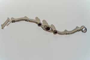 Casbah Garnet handwoven foxtail bracelet