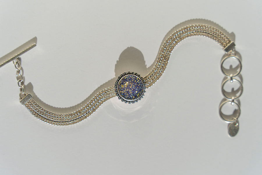 Limited Edition Sterling Silver Slide Charm with Round Pastel Drusy