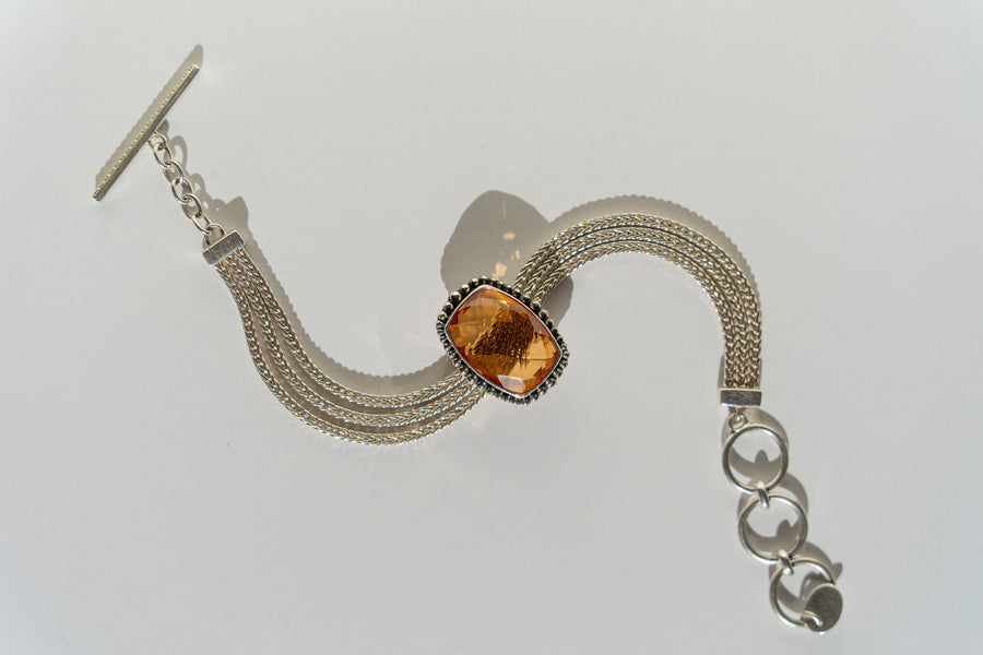 Limited Edition Sterling Silver and Hydro Citrine Slide Charm